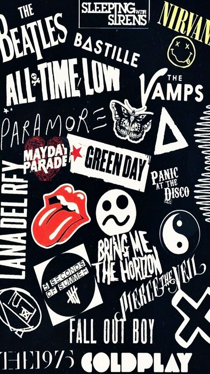 Bands, beatles, coldplay, green day, logos, rolling stones, vamps, HD phone wallpaper