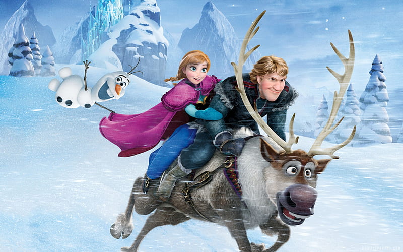 Disney's Frozen, Disney, Sven, Olaf, Cartoon, Animated, Frozen, HD wallpaper