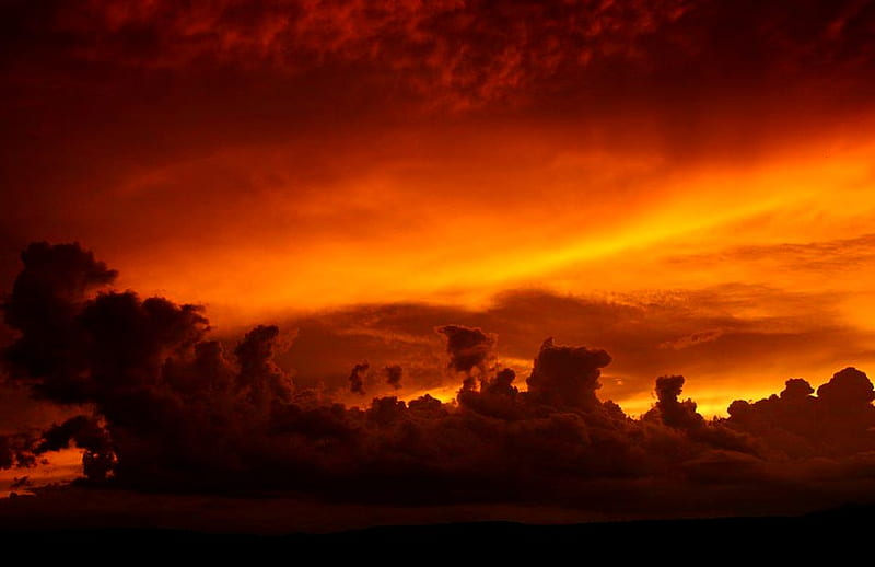 Fire sky, fire, nature, bonito, sunset, sky, HD wallpaper