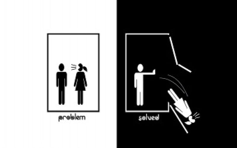 Problem solved, funny, problem, solved, couple, HD wallpaper