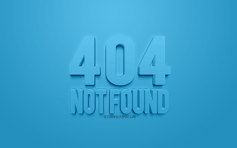 404 not found, blue background, 3d creative art, 404 error, 3d letters, 404 concepts, HD wallpaper
