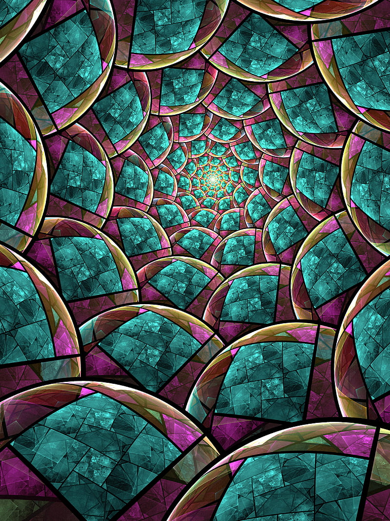 fractal, funnel, spiral, abstraction, HD phone wallpaper