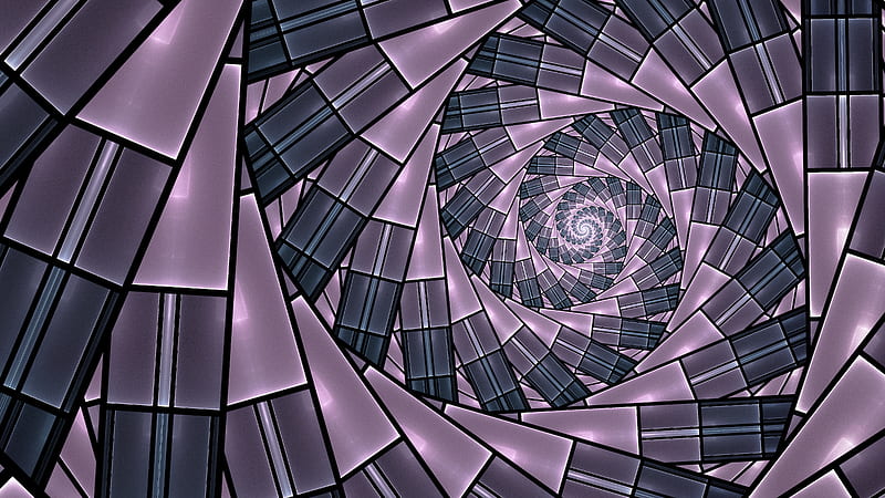 fractal, spiral, funnel, abstraction, HD wallpaper