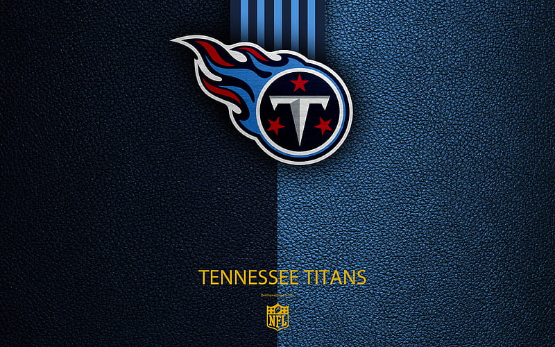 Tennessee Titans American football, logo, leather texture, Nashville, Tennessee, USA, emblem, NFL, National Football League, Southern Division, HD wallpaper