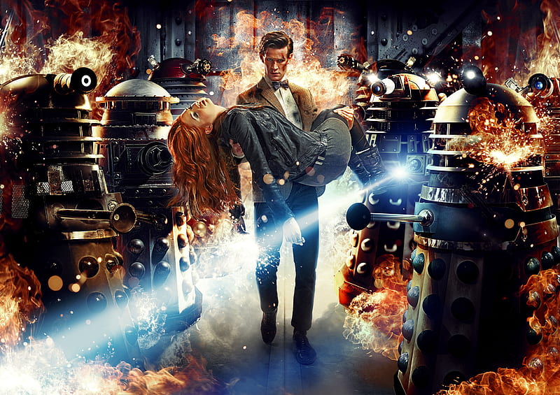 TV Show, Doctor Who, Dalek, Explosion, Fire, Robot, HD wallpaper