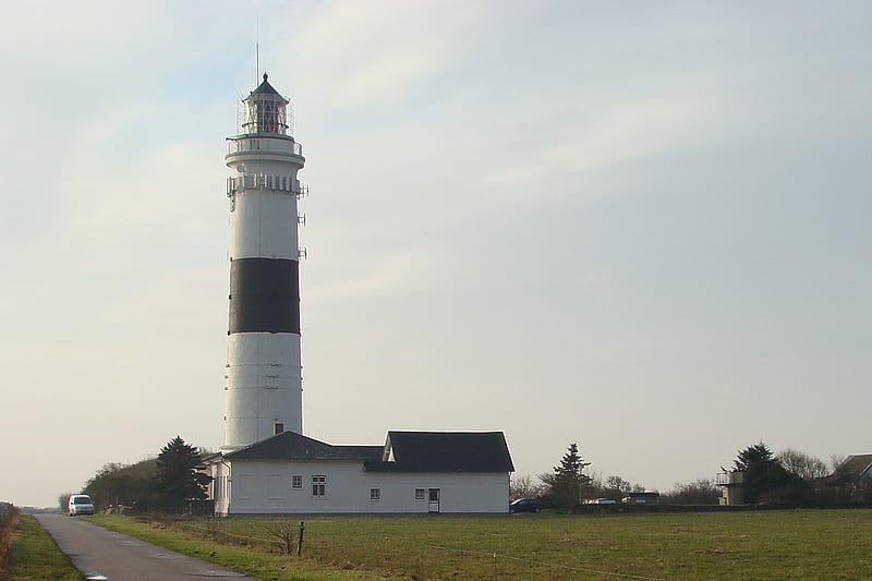 Lighthouse Kampen, sylt, germany, maritime, lighthouse, light, HD wallpaper