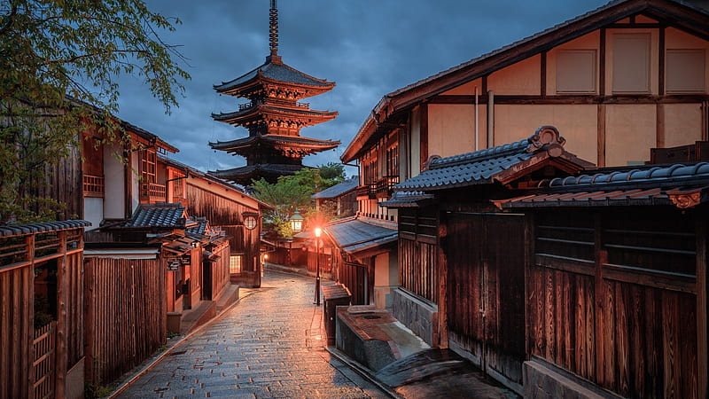 Kyoto, japan, temple, city, buildings, houses, HD wallpaper