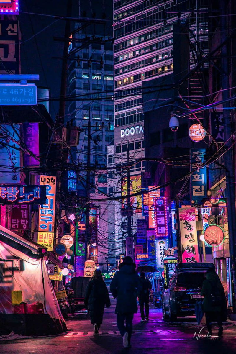 Night town, aesthetic, city, korea, lights, HD phone wallpaper | Peakpx