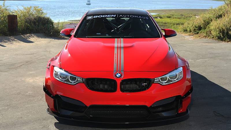 BMW M4, 2016, GTRS4 red M4, tuning BMW, sport car, vorsteiner, HD wallpaper