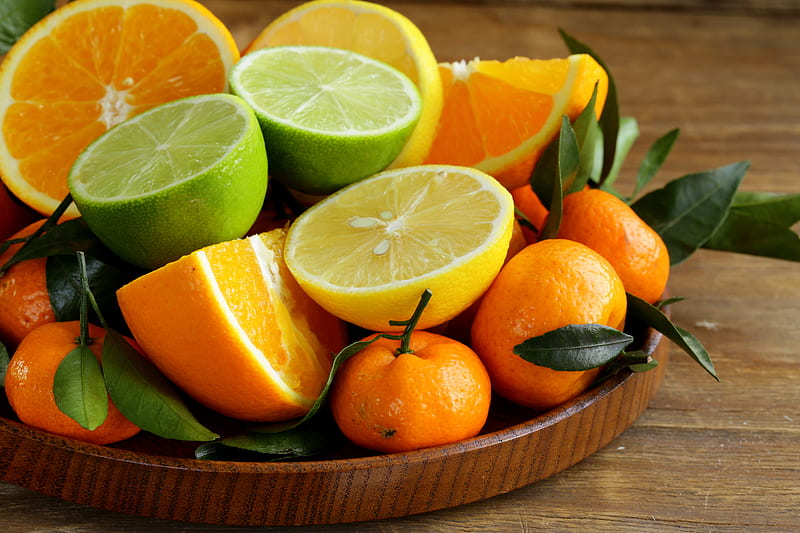 Fruits, Fruit, Lemon, Lime, Mandarin, orange (Fruit), HD wallpaper
