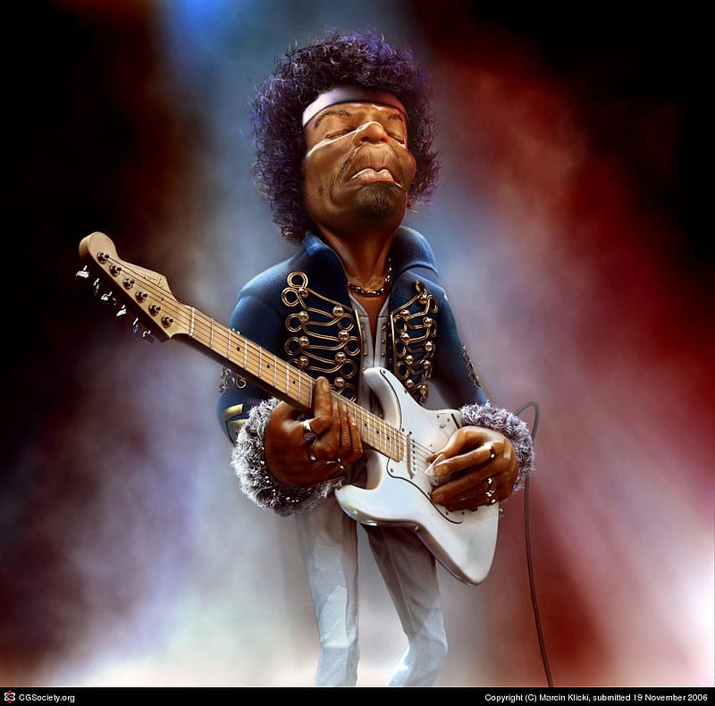 Jimi Hendrix, art, johnny allen hendrix cartoon guitar player digital,  great, HD wallpaper | Peakpx