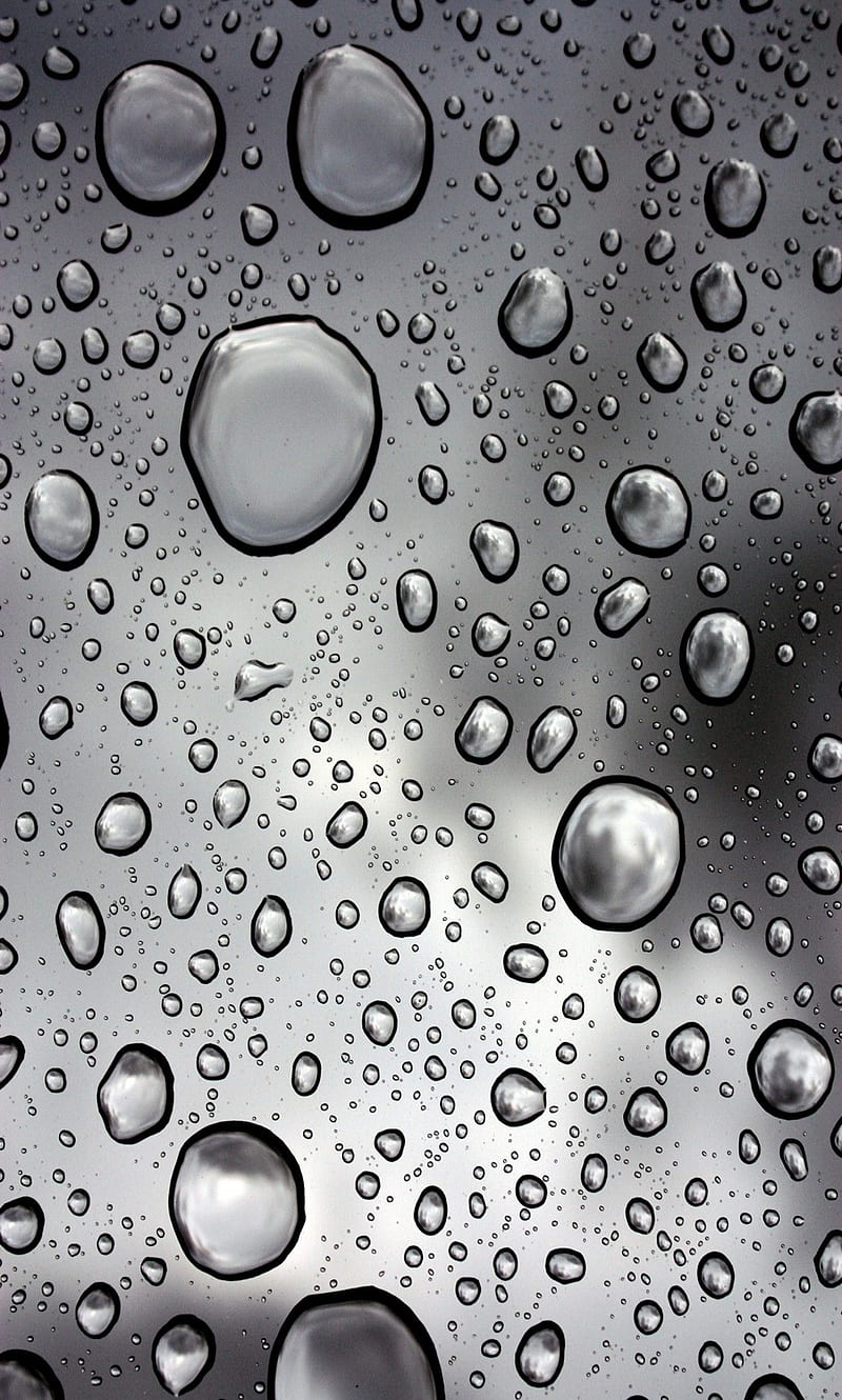 rain, raindrops, silver, water, waterdrops, HD phone wallpaper