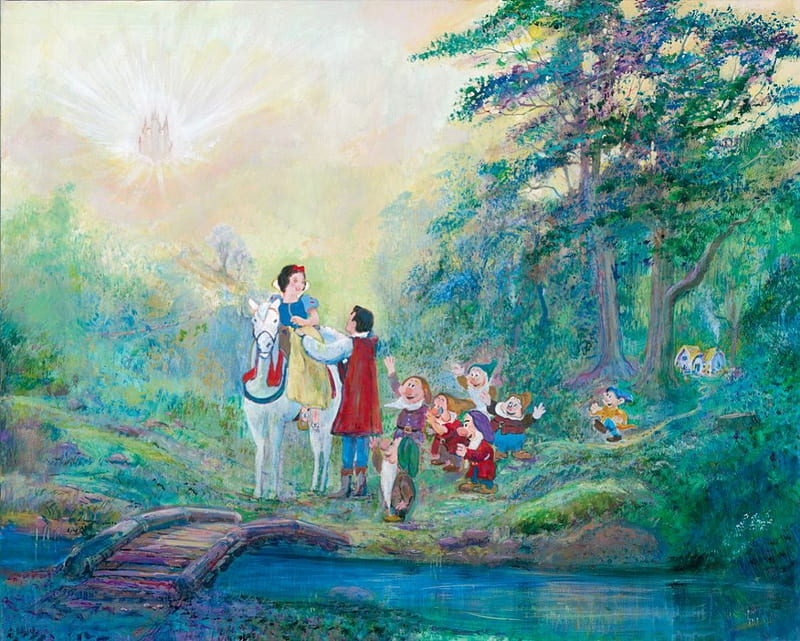 Snow White and the Dwarves, Seven Dwarves, Snow White, The Prince, Disney, Cartoon, Prince Florian, HD wallpaper