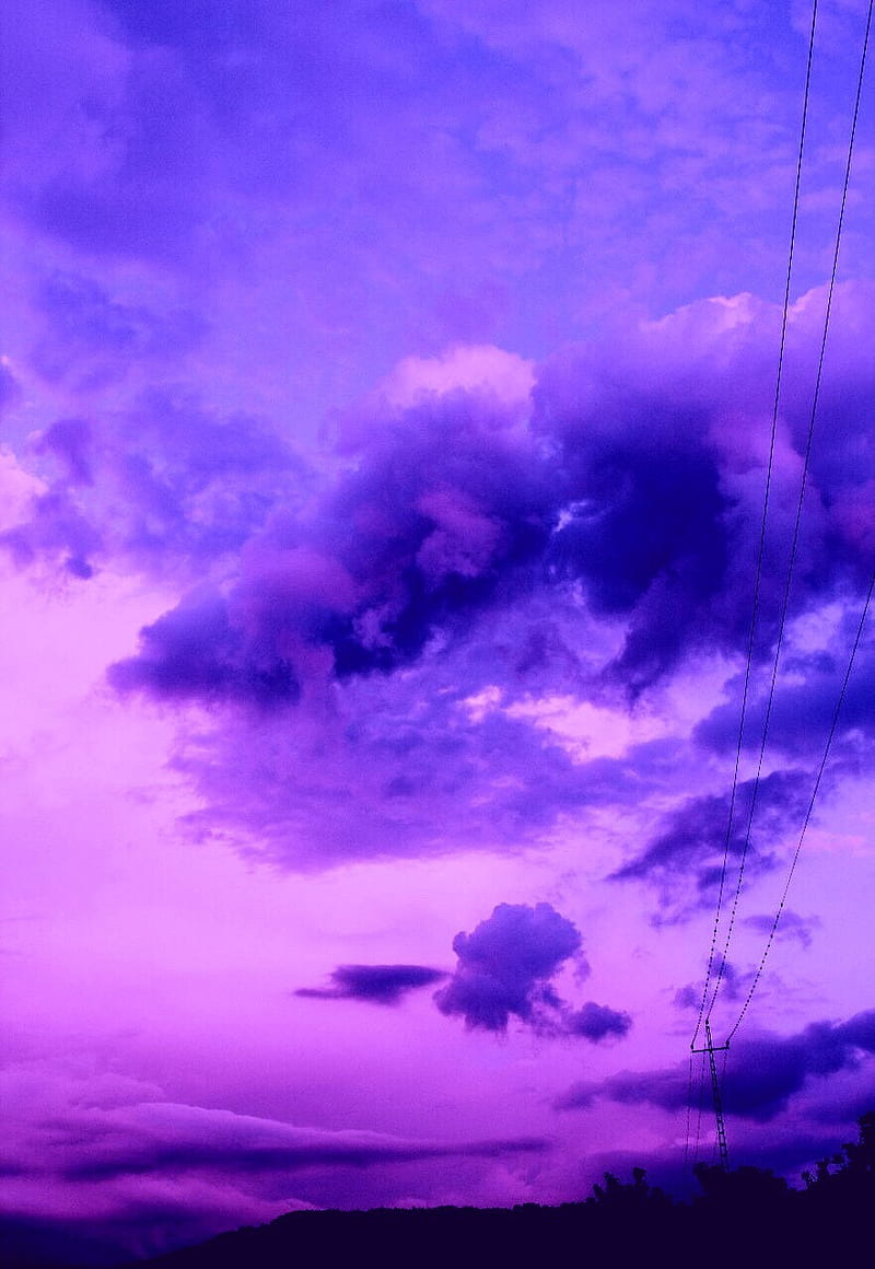 Purple Clouds, clouds, purple, sky, sunsets, weather, HD phone wallpaper