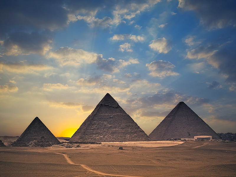 famous egypt pyramids, pyramids, sand, desert, egypt, HD wallpaper