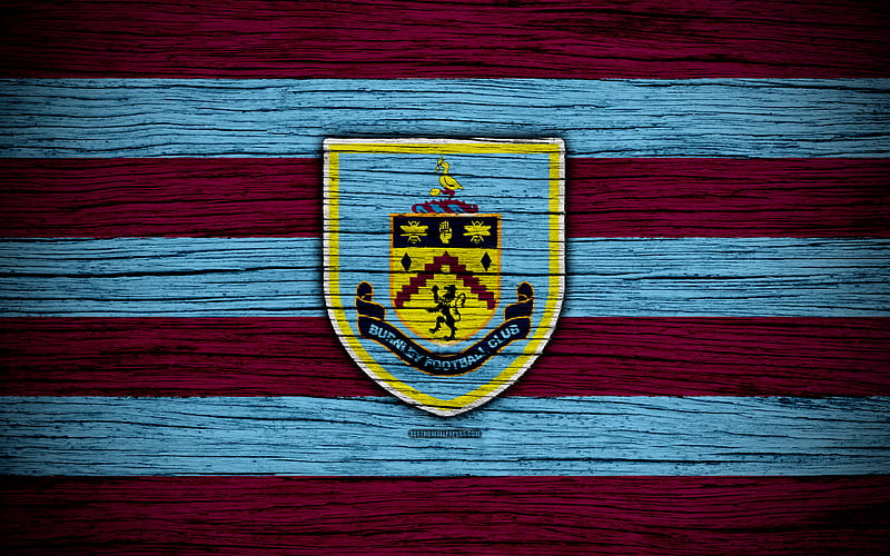 Burnley Premier League, logo, England, wooden texture, FC Burnley, soccer, football, Burnley FC, HD wallpaper