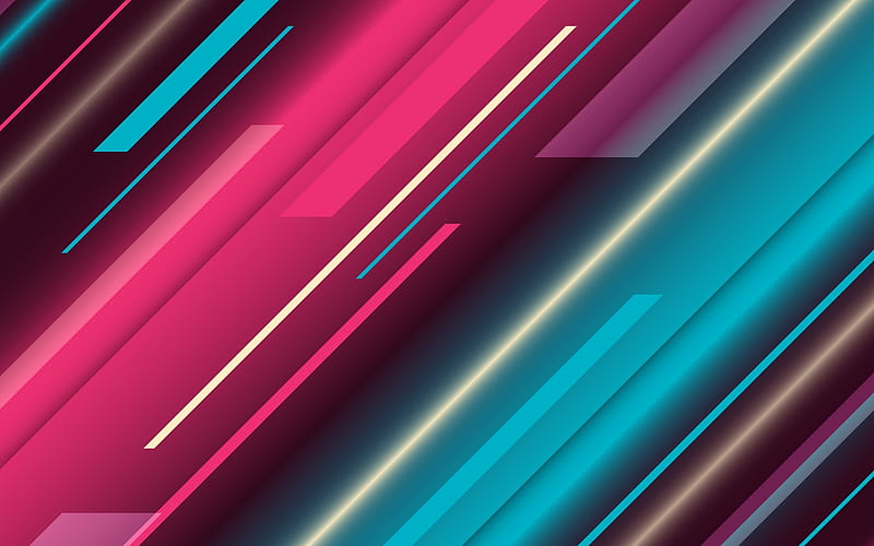 Colorful Stripes, lines, stripes, vector, colors, pink, blue, HD wallpaper