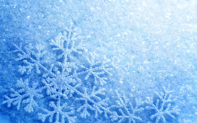 snow, snowflakes, winter, blue background with snowflakes, snow texture, blue winter background, HD wallpaper