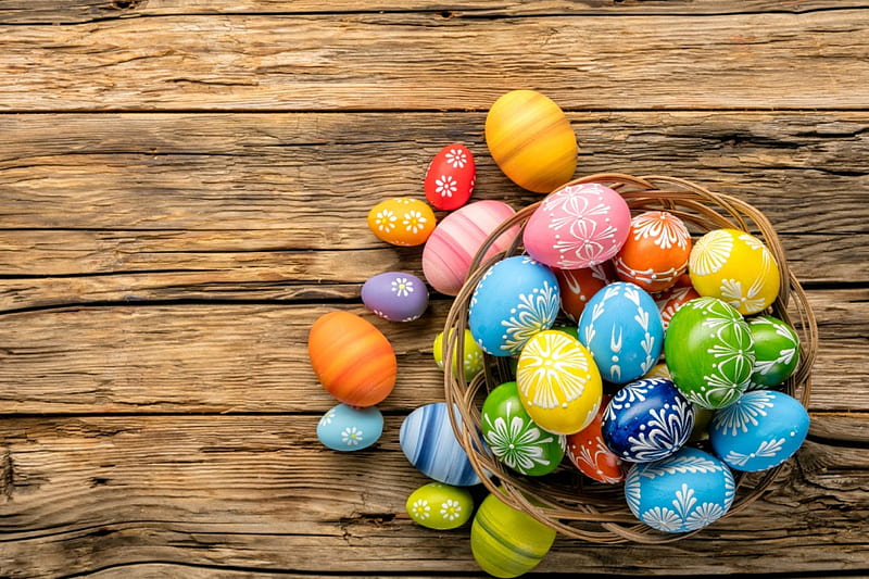 Easter, spring time, colorful, easter eggs, holiday, colors, spring, happy easter, HD wallpaper