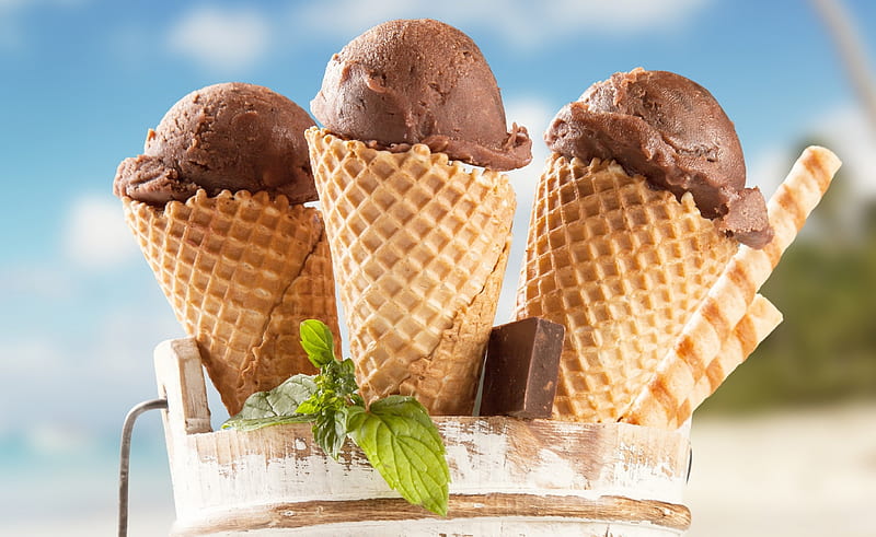 Delicious Chocolate Ice Cream, delicious, ice cream, food, chocolate, summer, dessert, sweet, HD wallpaper