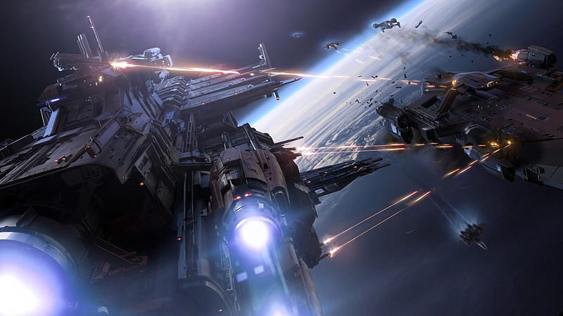 Download wallpaper 1366x768 spaceship, star citizen, video game, tablet,  laptop, 1366x768 hd background, 550