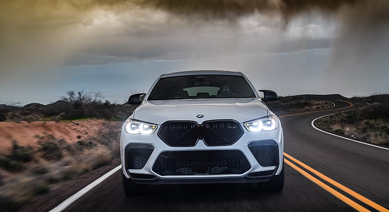 2020 BMW X6 M Competition (Color: Mineral White Metallic; US-Spec) - Front , car, HD wallpaper