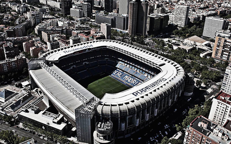 Santiago Bernabeu Stadium, Estadio, Sport, santiago bernabeu, stadium, Real Madrid, Football, HD wallpaper