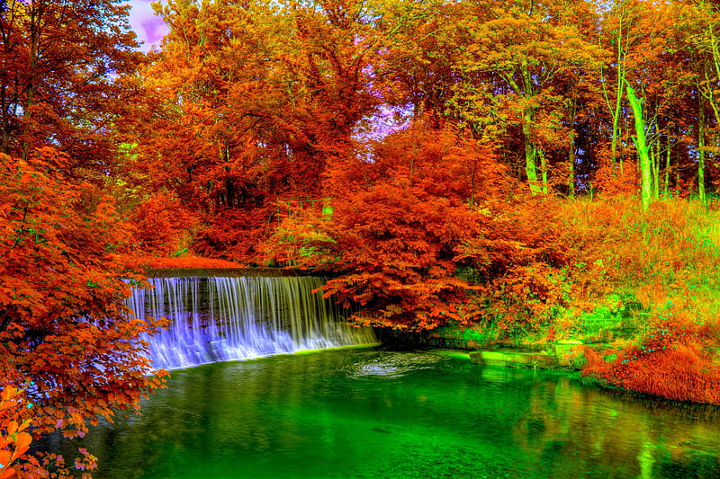 YARROW RIVER in AUTUMN, autumn, nature, river, Yarrow, falls, HD wallpaper
