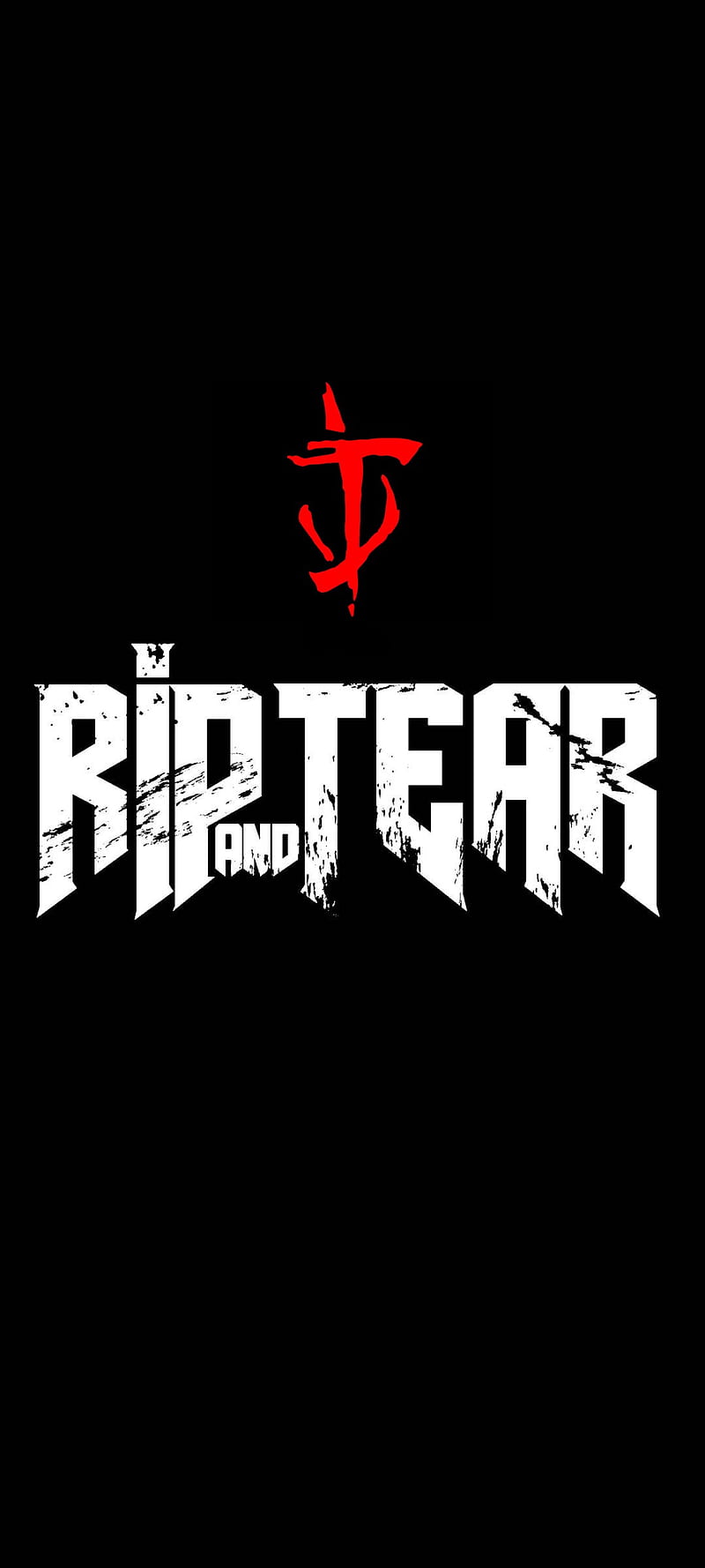 Rip and Tear 2 red, black, doom eternal, doom logo, doom slayer, minimal, rip and tear, slayer symbol, HD phone wallpaper