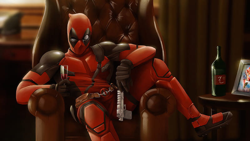 Deadpool Sitting On Sofa , deadpool, superheroes, artwork, digital-art, artstation, HD wallpaper