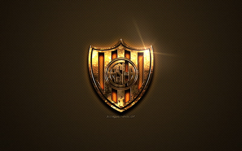 San Lorenzo de Almagro, San Lorenzo FC, golden logo, Argentinian football club, golden emblem, Buenos Aires, Argentina, golden carbon fiber texture, football, HD wallpaper