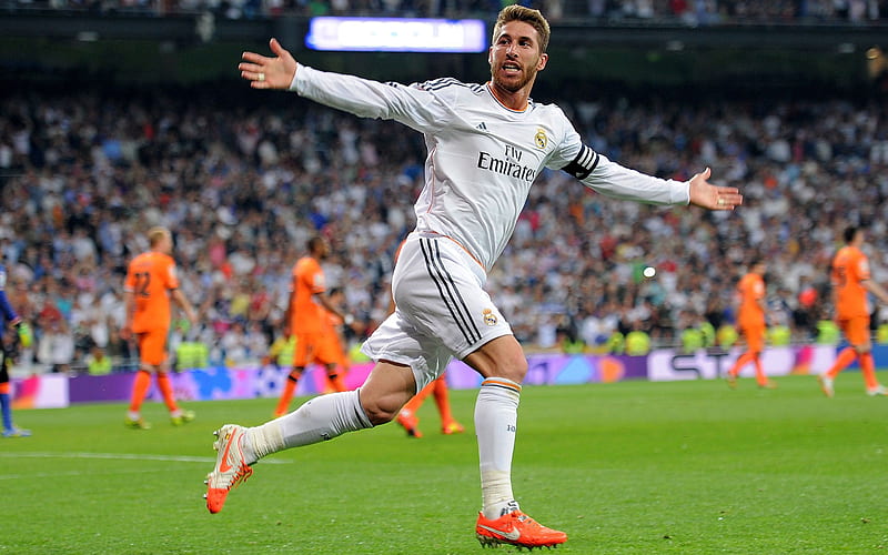 Sergio Ramos, Galacticos, football stars, soccer, Real Madrid, La Liga, Ramos, footballers, HD wallpaper