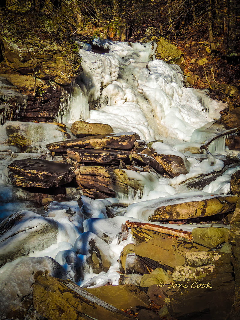 Waterfalls, snow, winter, HD phone wallpaper Waterfalls, snow, winter, HD phone wallpaper