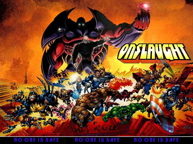 onslaught, avenagers, hulk, captain america, comic book, HD wallpaper