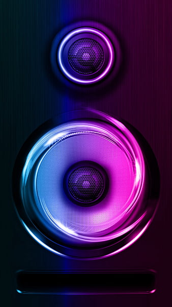 two audio speakers on abstract colored background  Stock image  Colourbox