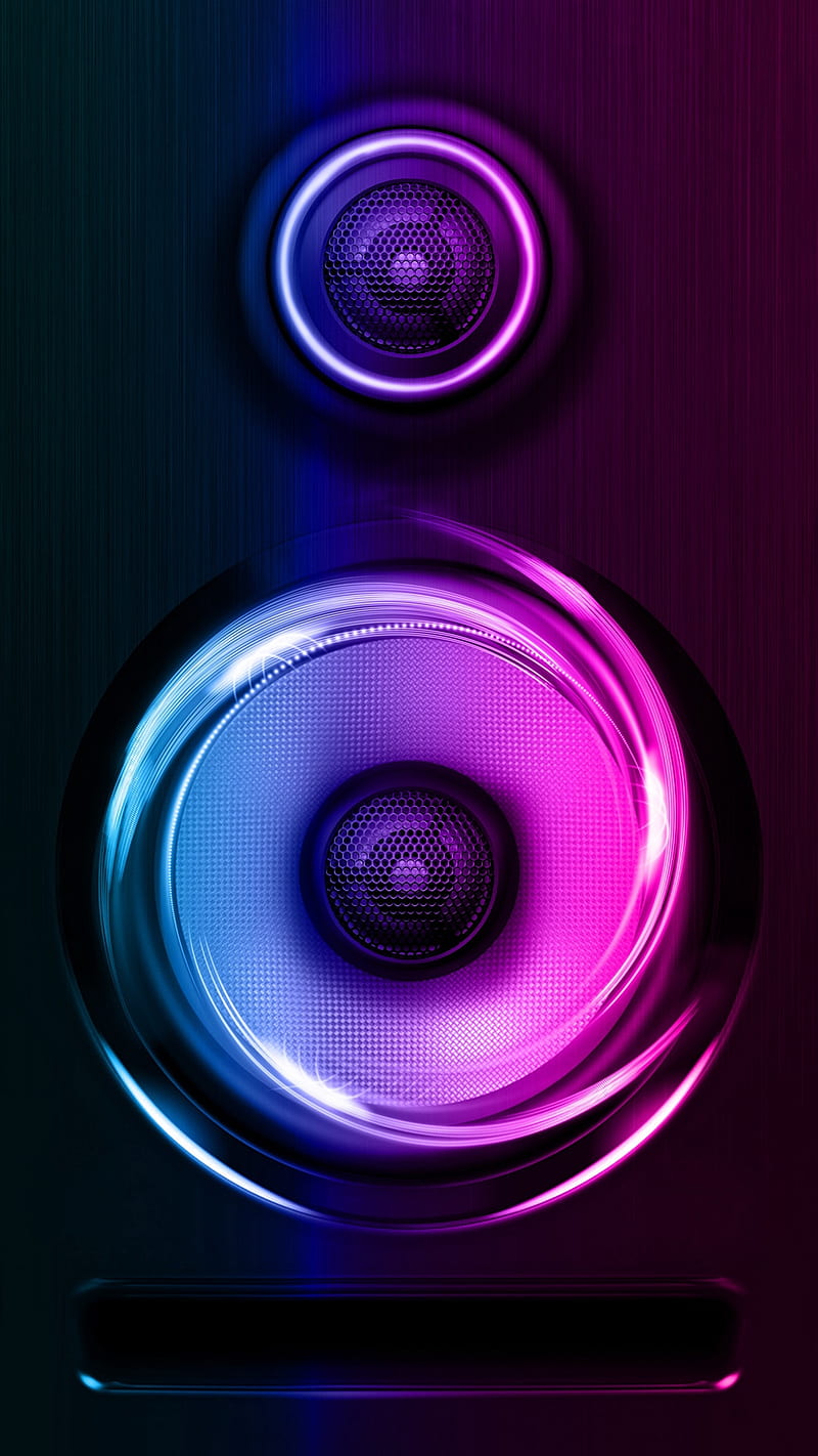 Speakers, dj, music, pink, blue, purple, lock screen, phone, lock, unlock,  HD phone wallpaper | Peakpx