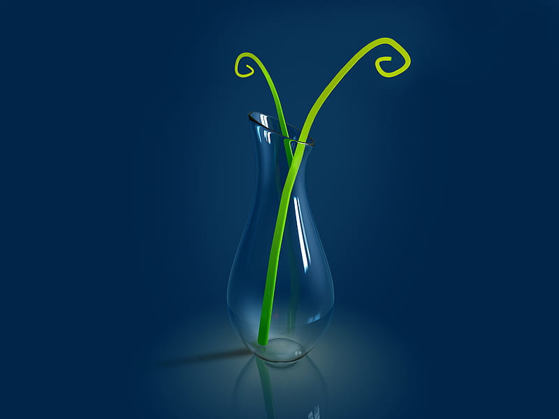 Waiting For Water !!!, 3d-art, beaker, dark, plant, abstract, HD wallpaper