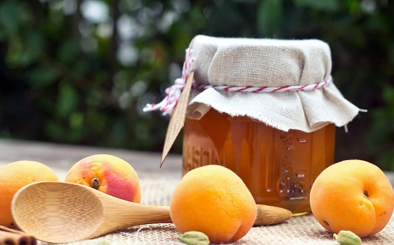 *** Yummy...***, peaches in syrup, fruit compote, jar, preparations, winter, HD wallpaper