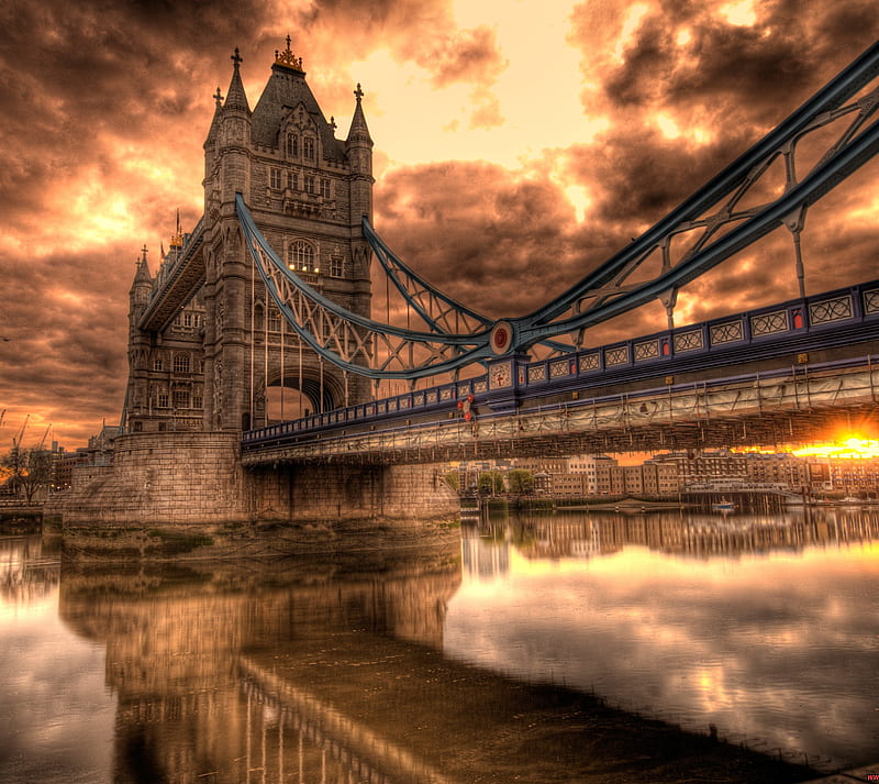London Bridge, sunset, HD wallpaper