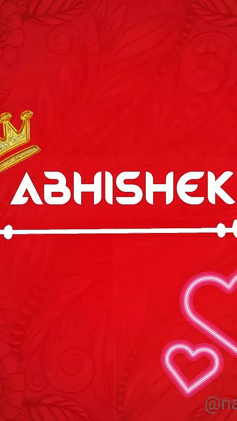 Abhishek Name, abhishek in red bg, name, HD phone wallpaper