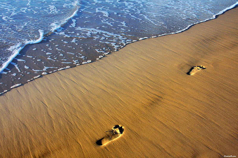 Footprints in the sand #iPhone #5s #Wallpaper |  http://www.ilikewallpaper.net/iphone-5-wallpaper/， share… | Iphone 5  wallpaper, Sand and water, Beautiful wallpapers