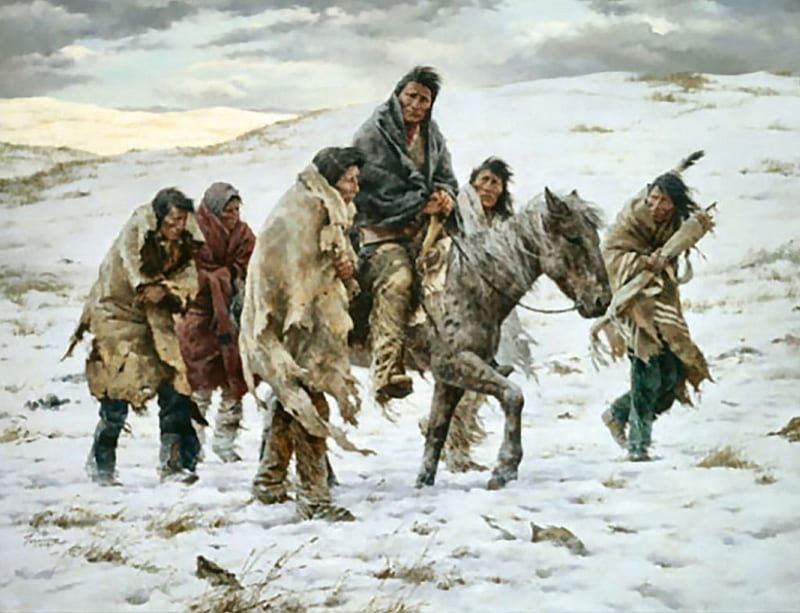 Chief Joseph Rides to Surrender F, Old West, art, Chief Joseph, painting, Native American, bonito, illustration, artwork, HD wallpaper