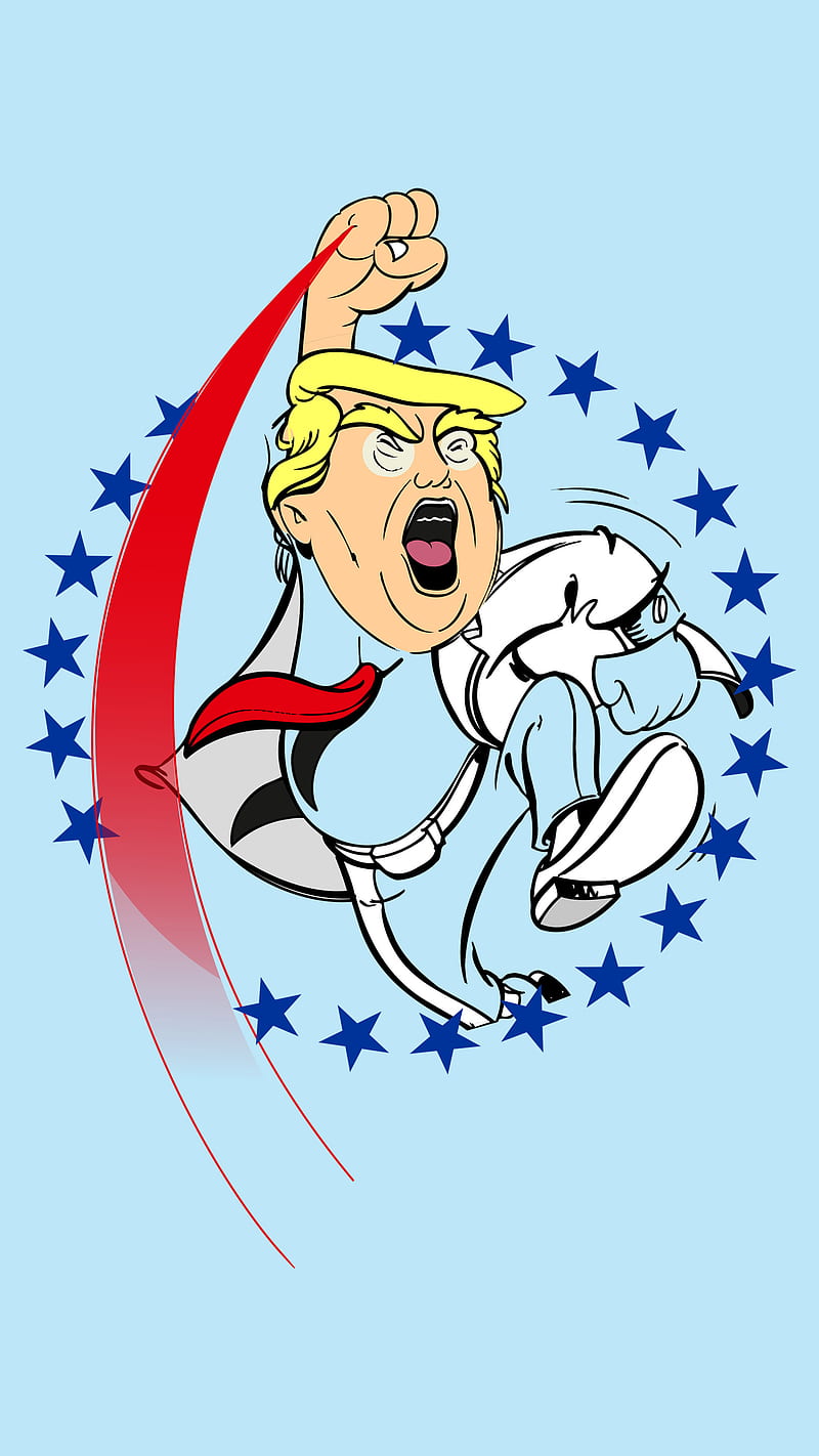 Trump, DimDom, Donald Trump, american president, cartoon, cheerful, cool,  drawing, HD phone wallpaper | Peakpx