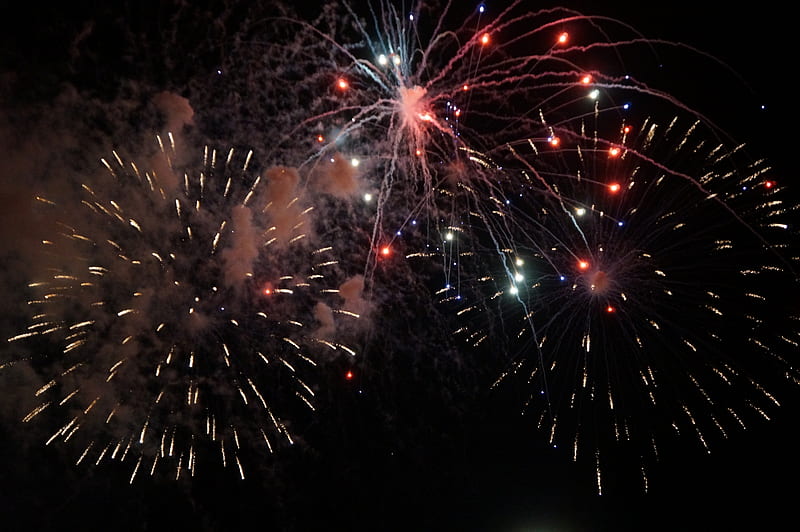 Fireworks, hall of fame, pyrotechnics, pyro, HD wallpaper