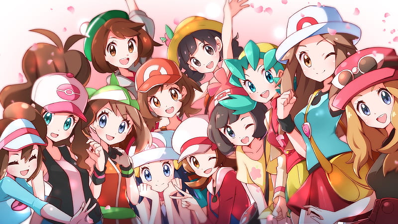 dawn, may, hilda, red, ethan, and 11 more (pokemon and 1 more