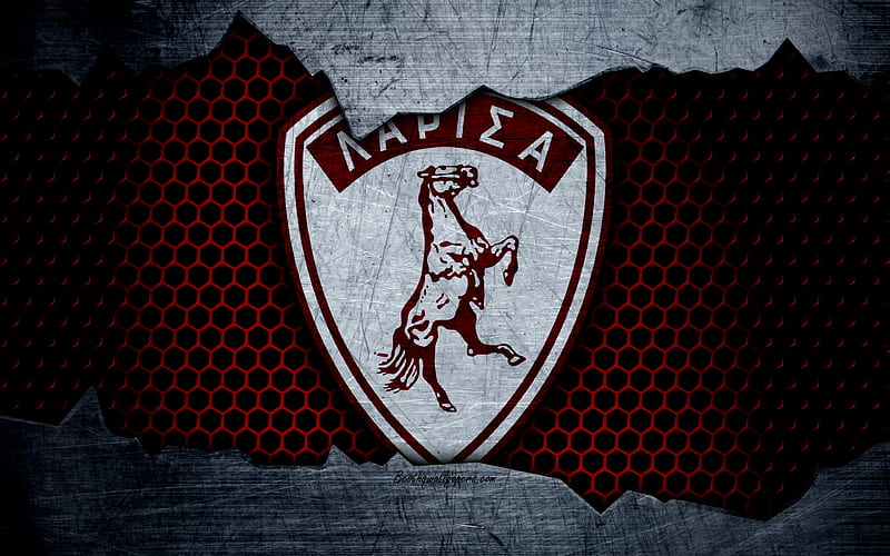 AEL logo, Greek Super League, soccer, football club, Greece, Larissa, grunge, metal texture, Apollon Larissa FC, HD wallpaper