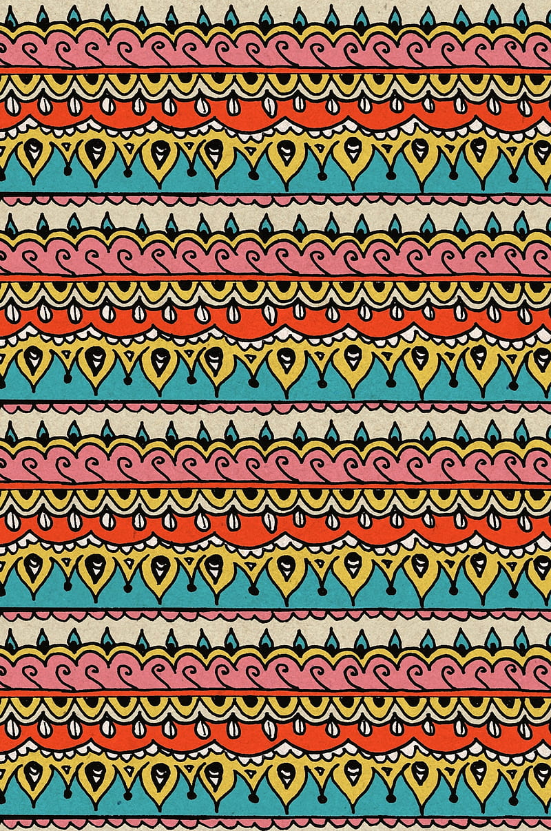 Boho Motif, abstract, art, pattern, sketch, stripes, HD phone wallpaper