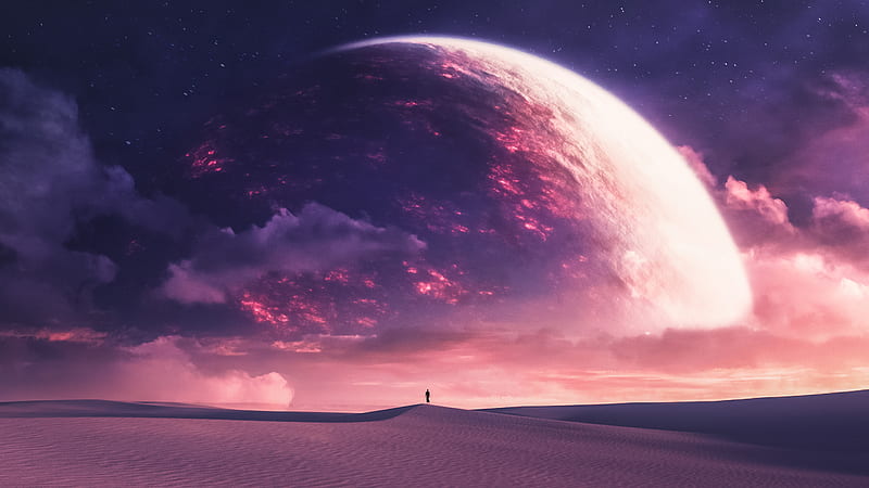 Sci Fi, Planet Rise, Desert, HD wallpaper