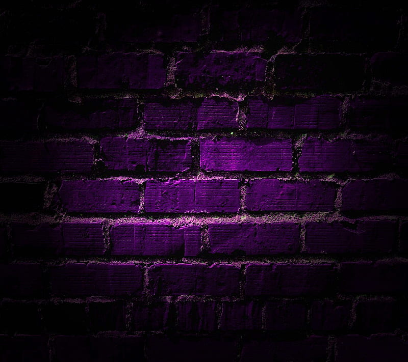 Purple Brick Wall, brick wall, purple, HD wallpaper