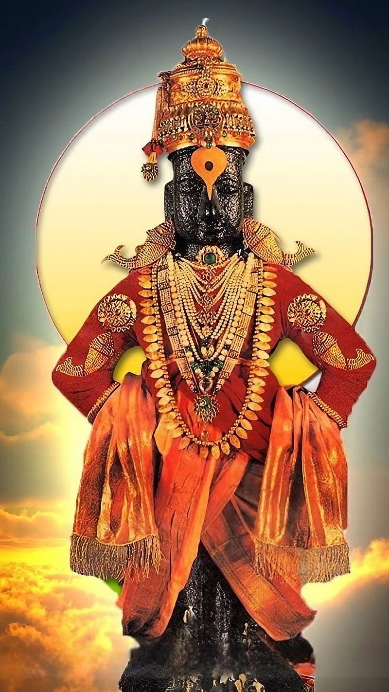 Vitthal , Moon Background, lord panduranga, hindu god, bhakti, HD phone wallpaper